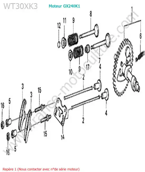 Arbre a cames HONDA WT30XK-3