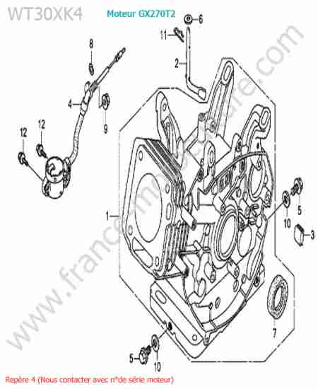 HONDA - WT30XK-4 : Bloc moteur