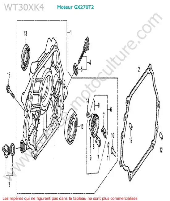Carter moteur HONDA WT30XK-4