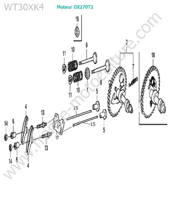 Arbre a cames HONDA WT30XK-4