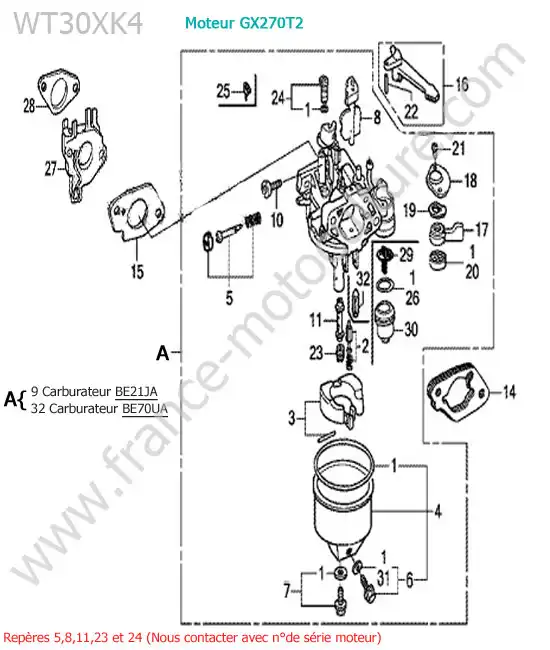 Carburateur HONDA WT30XK-4