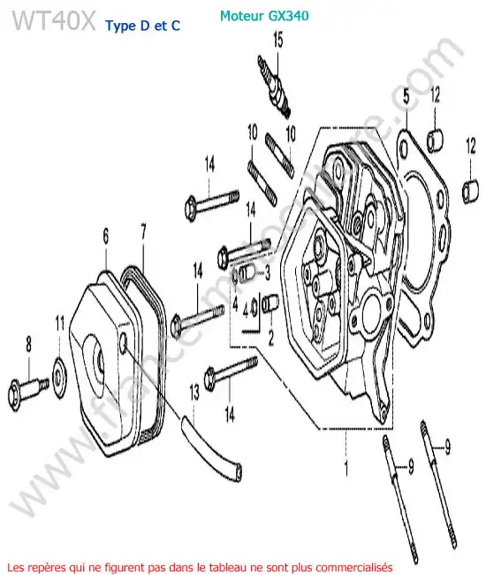 Culasse HONDA WT40X-2