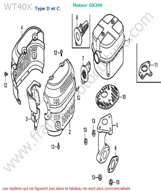 Silencieux HONDA WT40X-2