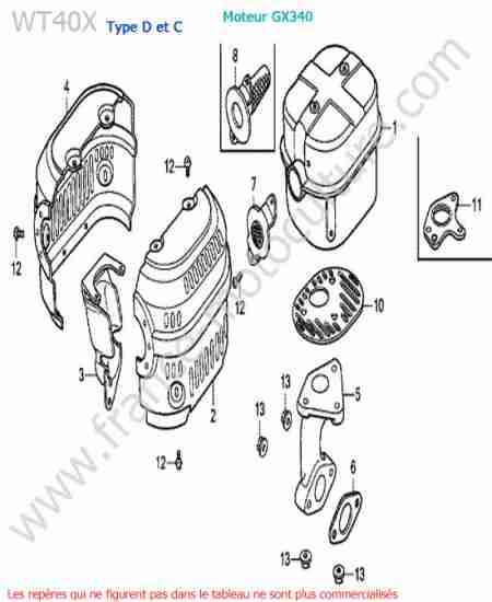 HONDA - WT40X-2 : Silencieux