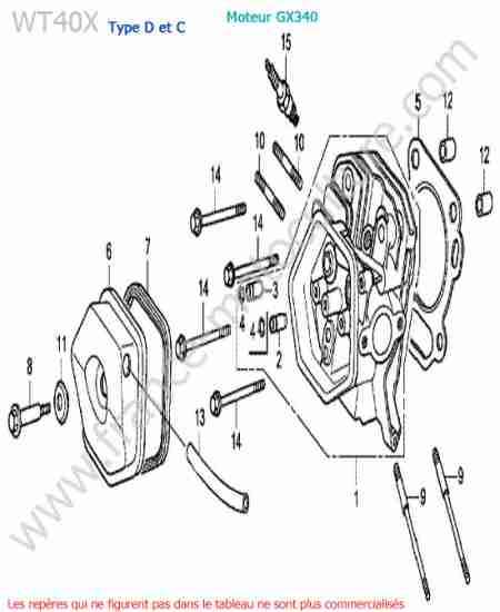 HONDA - WT40X-2 : Culasse