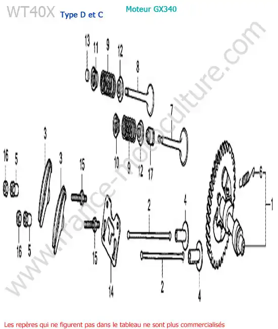 Arbre a cames HONDA WT40X-2