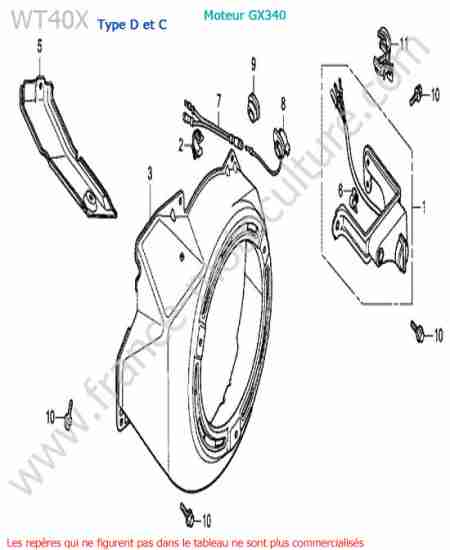 HONDA - WT40X-2 : Carter lanceur