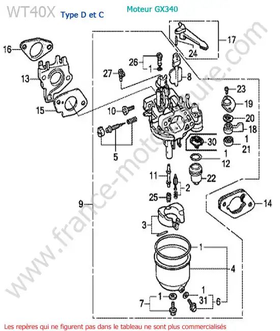 Carburateur HONDA WT40X-2