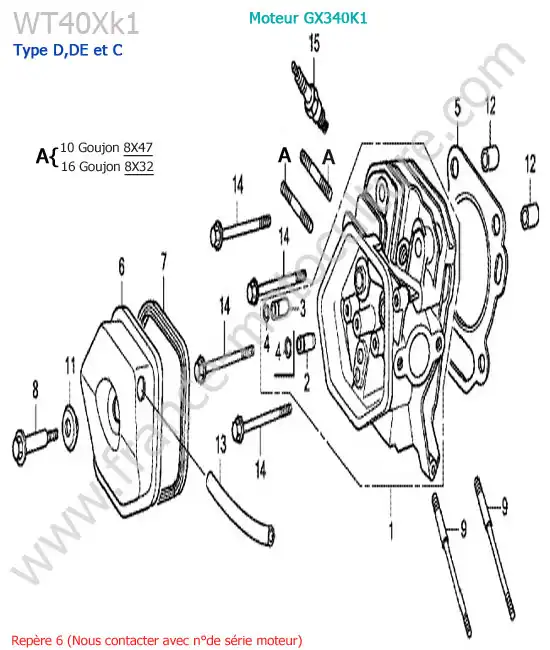 Culasse HONDA WT40XK1-2