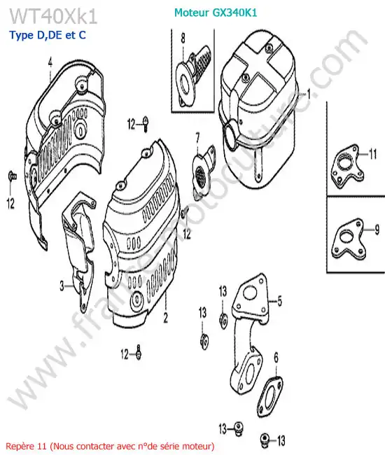 Silencieux HONDA WT40XK1-2