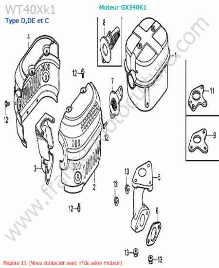 HONDA - WT40XK1-2 : Silencieux
