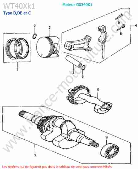 HONDA - WT40XK1-2 : Vilebrequin / piston