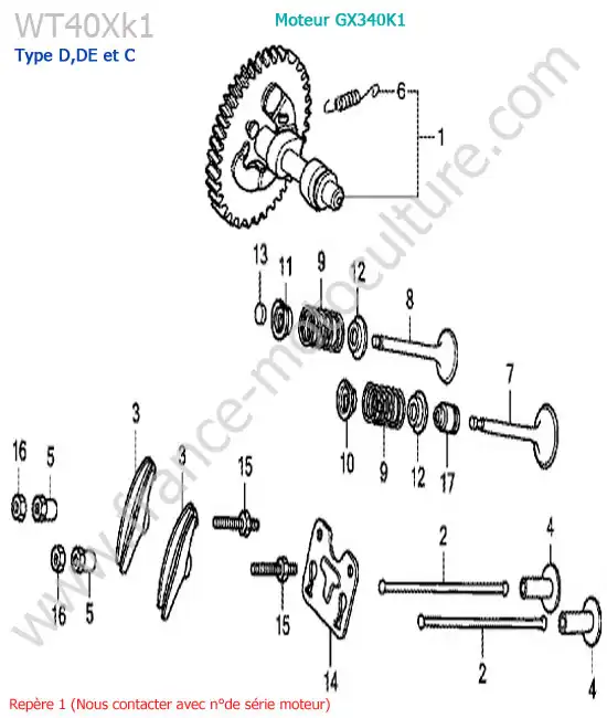 Arbre a cames HONDA WT40XK1-2