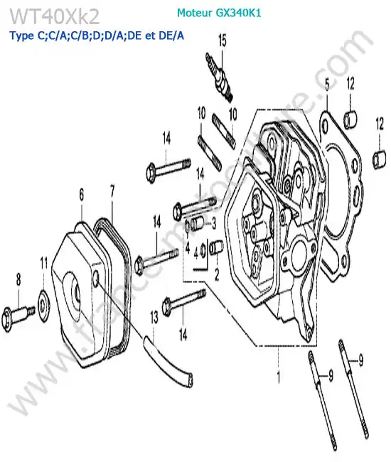 Culasse HONDA WT40XK2-2