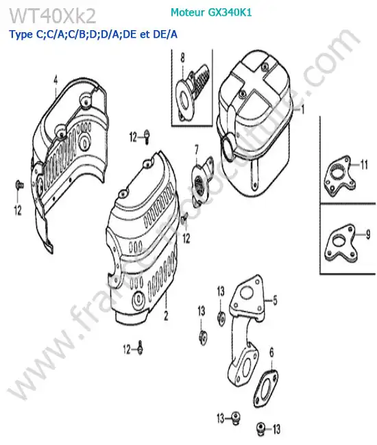 Silencieux HONDA WT40XK2-2