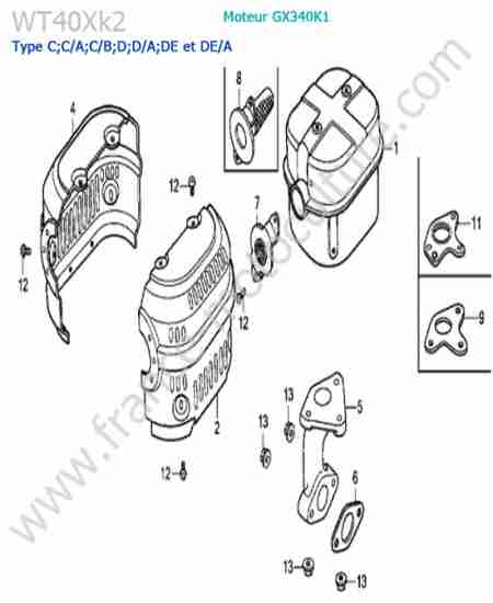 HONDA - WT40XK2-2 : Silencieux