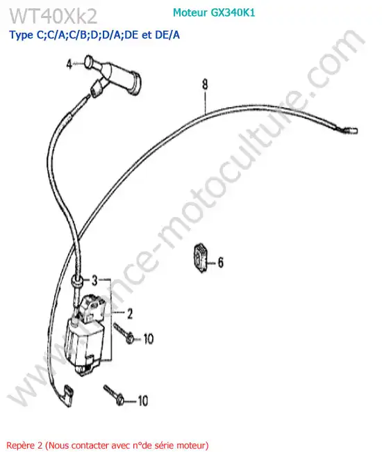 Bobine allumage HONDA WT40XK2-2