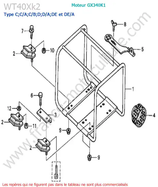Cadre HONDA WT40XK2-2