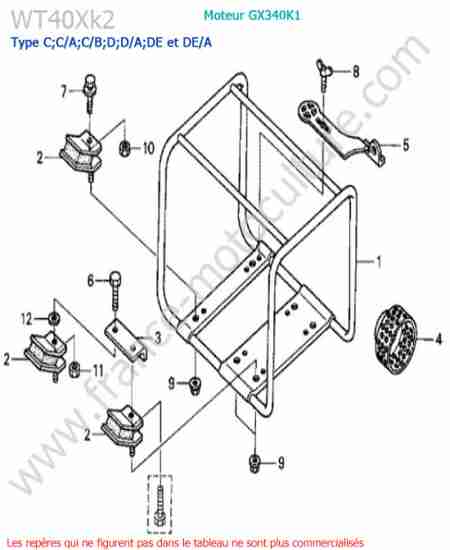 HONDA - WT40XK2-2 : Cadre