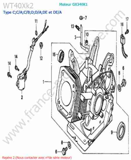 HONDA - WT40XK2-2 : Cylindre