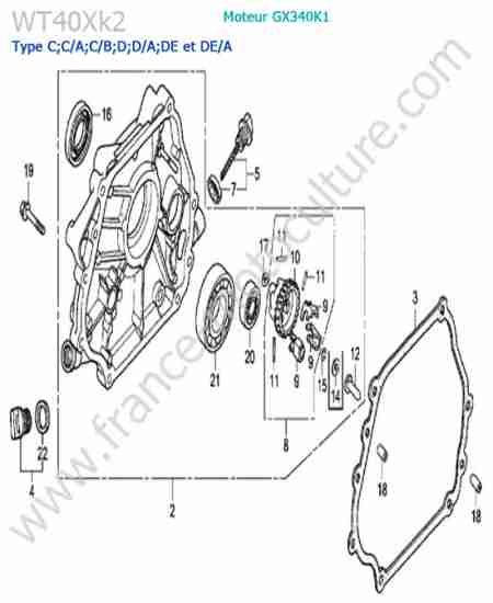 HONDA - WT40XK2-2 : Carter moteur