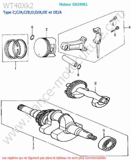 HONDA - WT40XK2-2 : Vilebrequin / piston