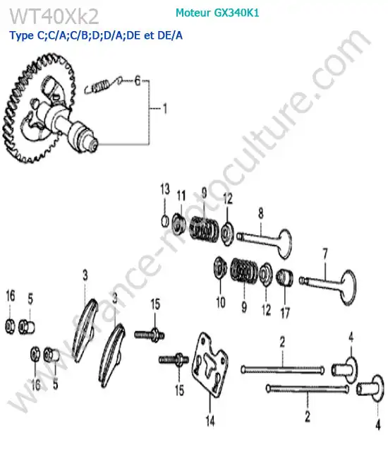 Arbre a cames HONDA WT40XK2-2