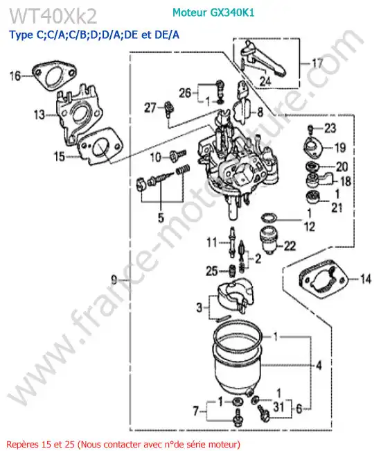 Carburateur HONDA WT40XK2-2