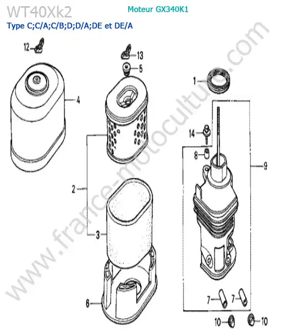 Filtre air HONDA WT40XK2-2