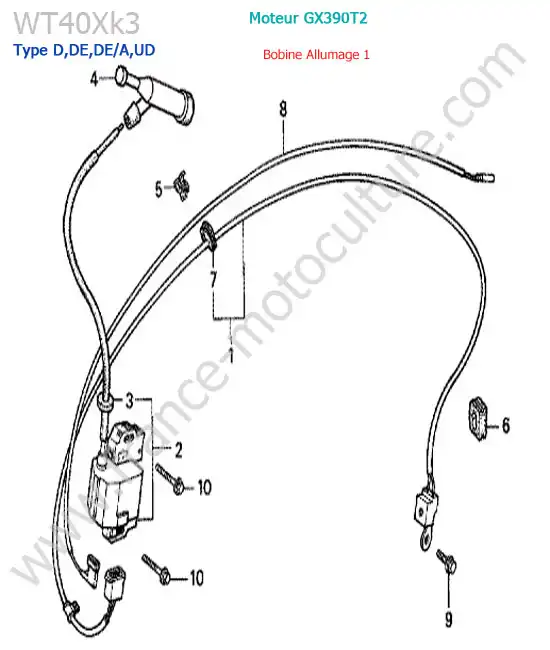 Bobine allumage (mahle) HONDA WT40XK3-2