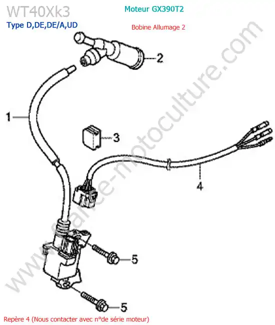 Bobine allumage (iida) HONDA WT40XK3-2