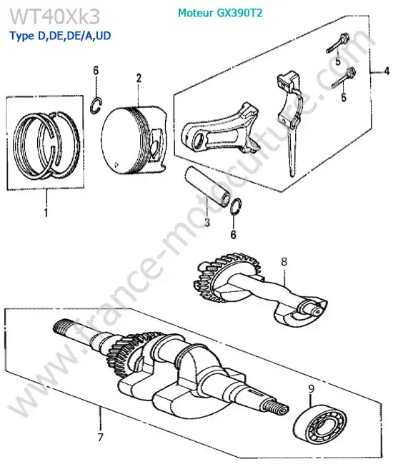 Vilebrequin / piston HONDA WT40XK3-2