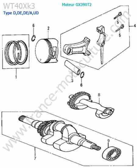 HONDA - WT40XK3-2 : Vilebrequin / piston
