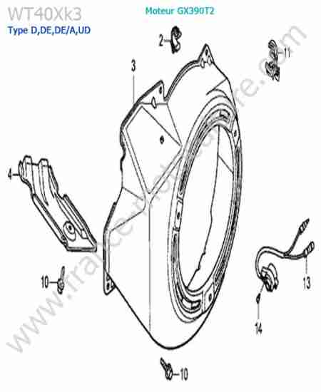 HONDA - WT40XK3-2 : Carter lanceur