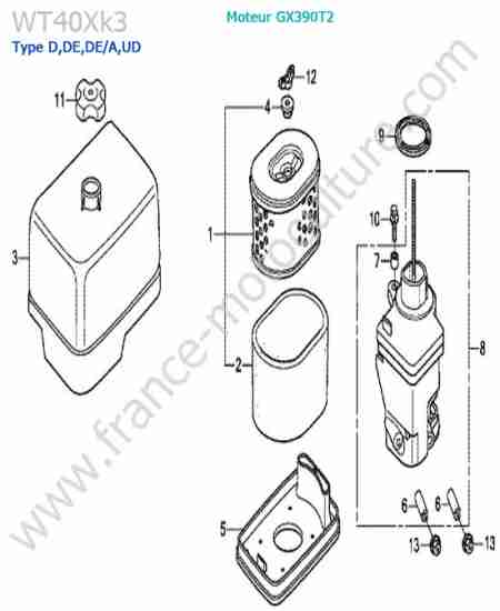 HONDA - WT40XK3-2 : Filtre air