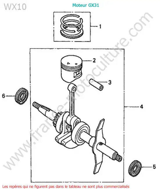 Piston-vilebrequin HONDA WX10-1