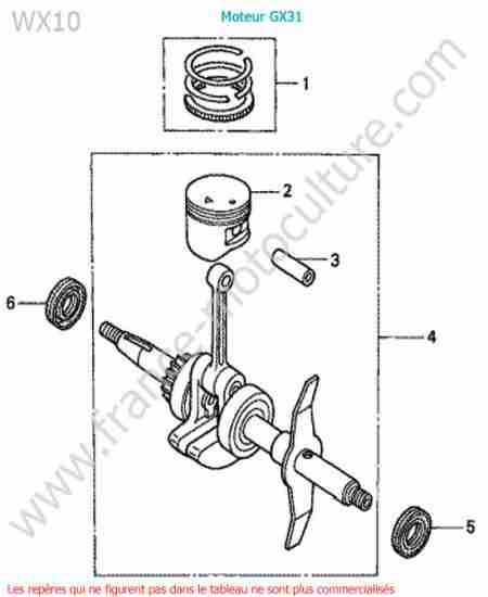 HONDA - WX10-1 : Piston-vilebrequin