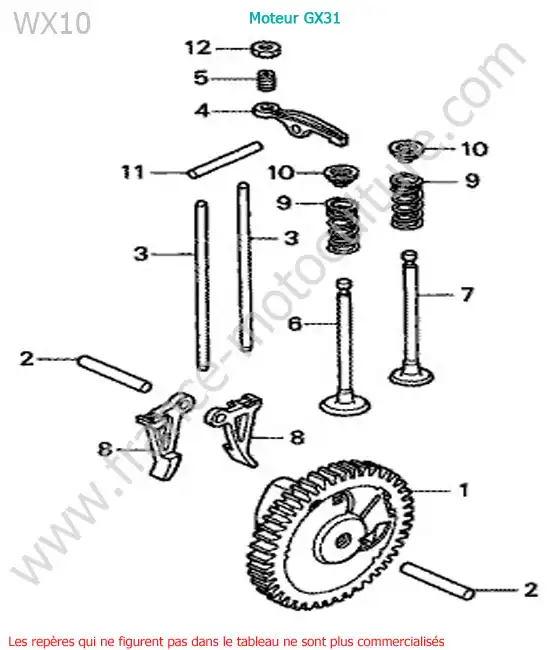 Arbre a cames HONDA WX10-1