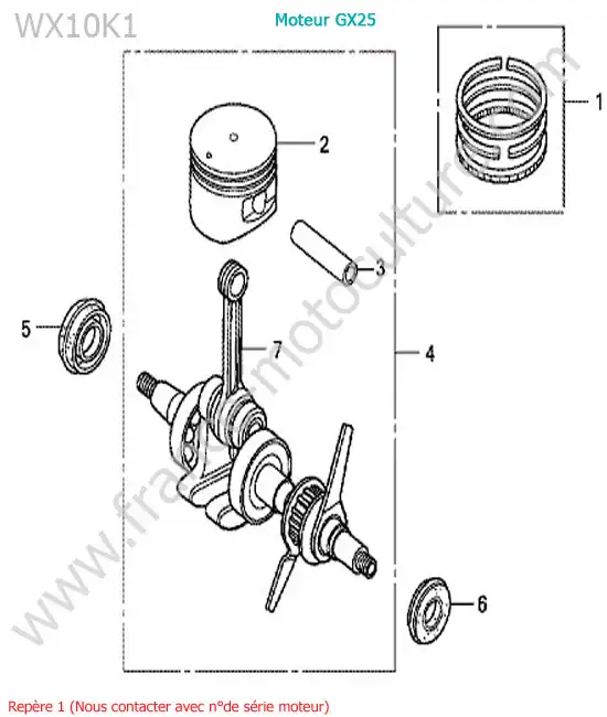 Vilebrequin-piston HONDA WX10-2