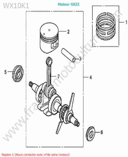 HONDA - WX10-2 : Vilebrequin-piston