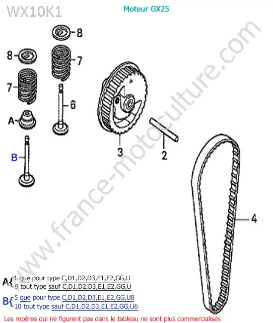 Arbre a cames HONDA WX10-2