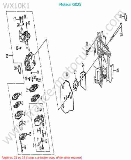 HONDA - WX10-2 : Carburateur