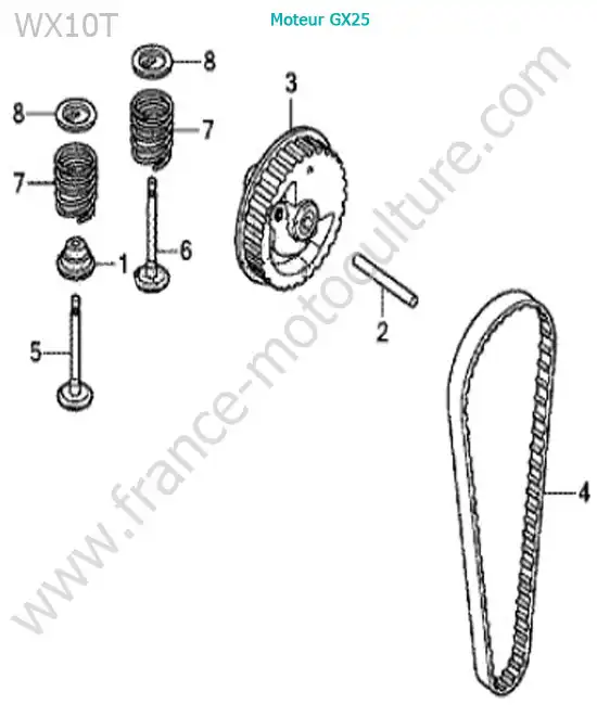 Arbre a cames HONDA WX10-3