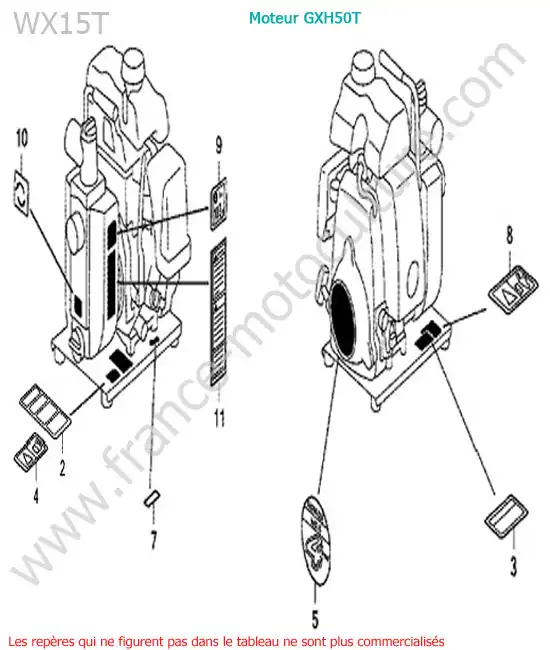 Etiquettes HONDA WX15-2