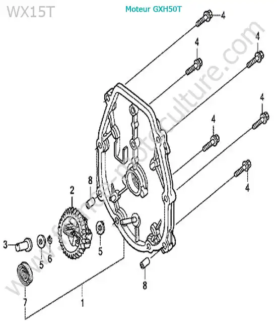 Carter bas moteur HONDA WX15-2
