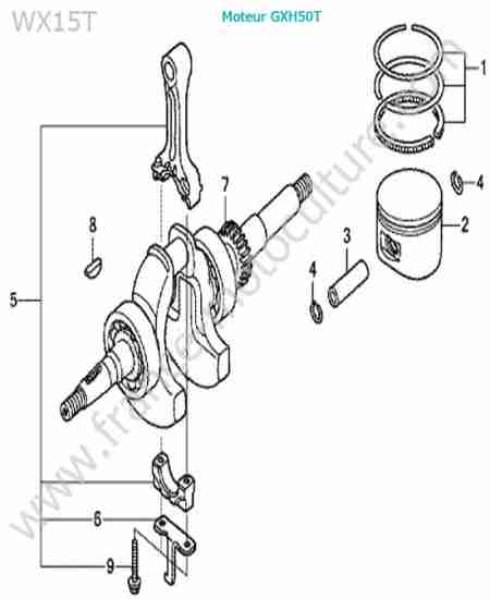 HONDA - WX15-2 : Vilebrequin / piston
