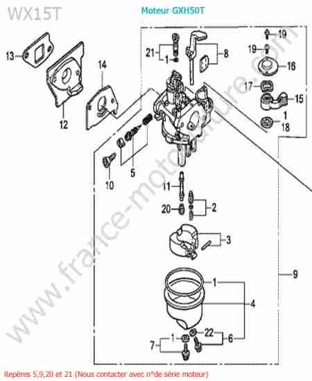 HONDA - WX15-2 : Carburateur