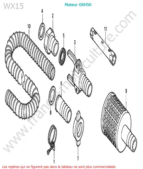 Raccord tuyau / crepine HONDA WX15