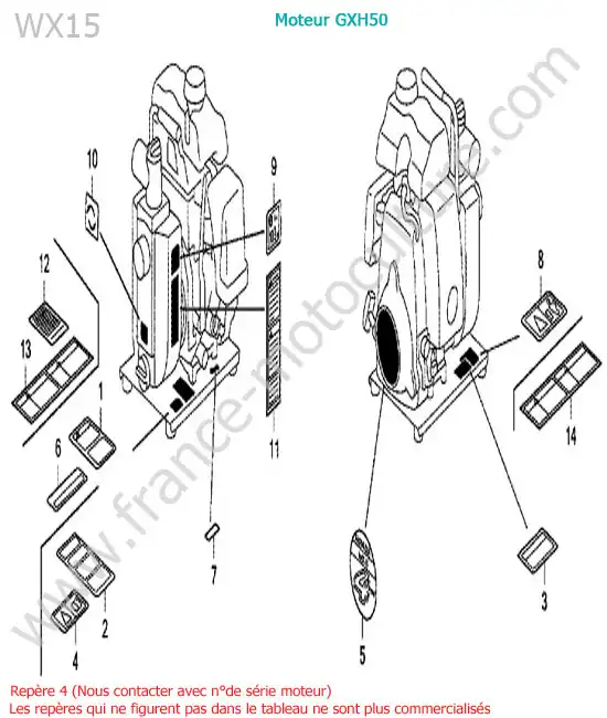 Etiquettes  HONDA WX15
