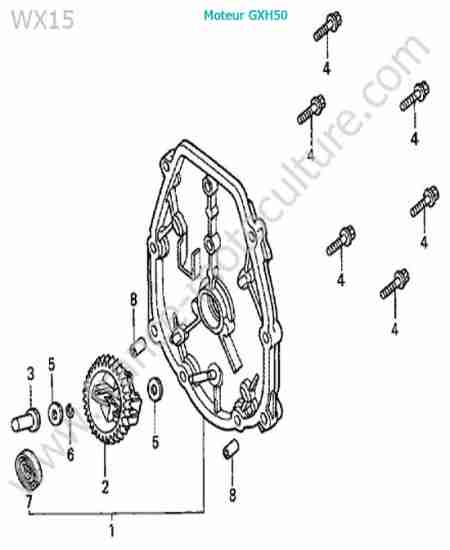 HONDA - WX15 : Carter moteur